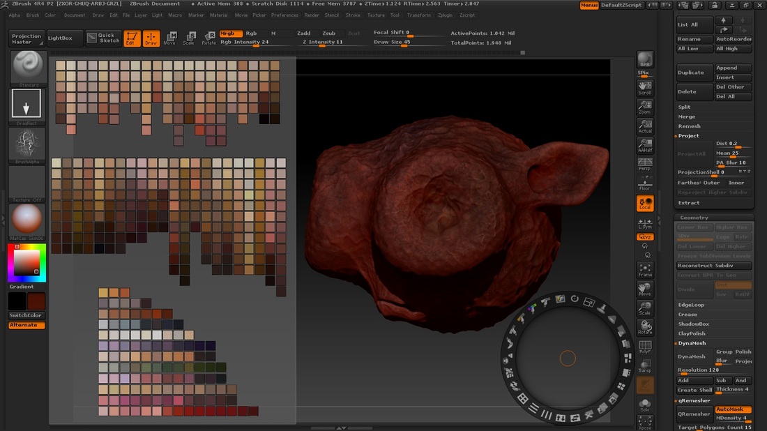 zbrush 2018 how do i use a color picker